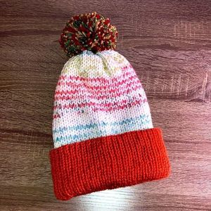 Hand Crochet beanie multi colored